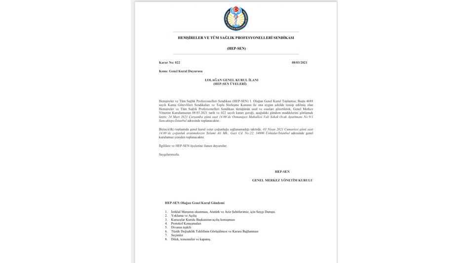 I.OLAĞAN GENEL KURUL İLANI