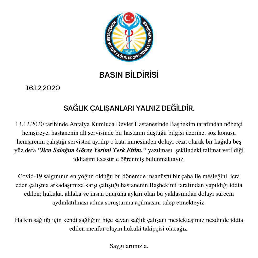 Sağlık Çalışanları Yalnız Değildir