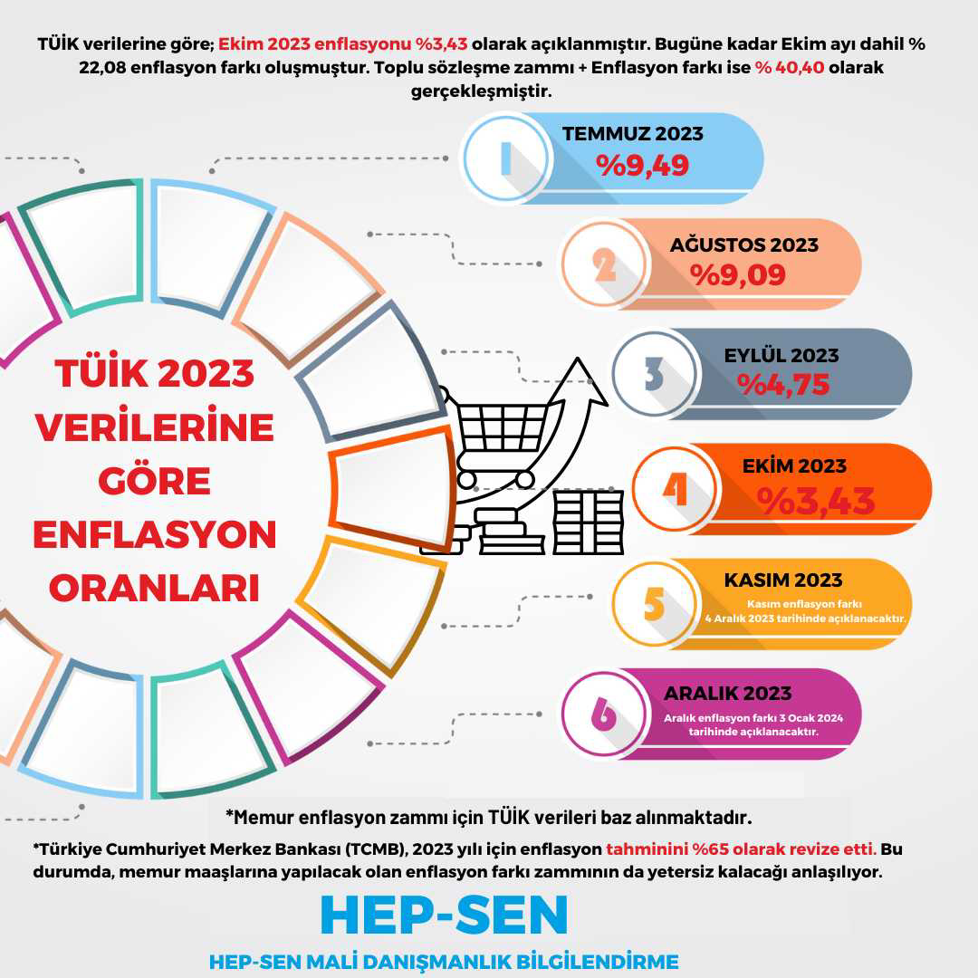 TÜİK 2023 VERİLERİNE GÖRE EKİM AYI ENFLASYON ORANLARI