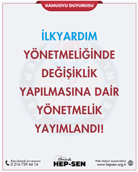 İlkyardım Yönetmeliğinde Değişiklik Yapılmasına Dair...