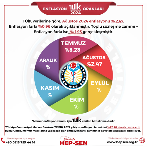 TÜİK 2024 VERİLERİNE GÖRE AĞUSTOS AYI ENFLASYON ORANLARI