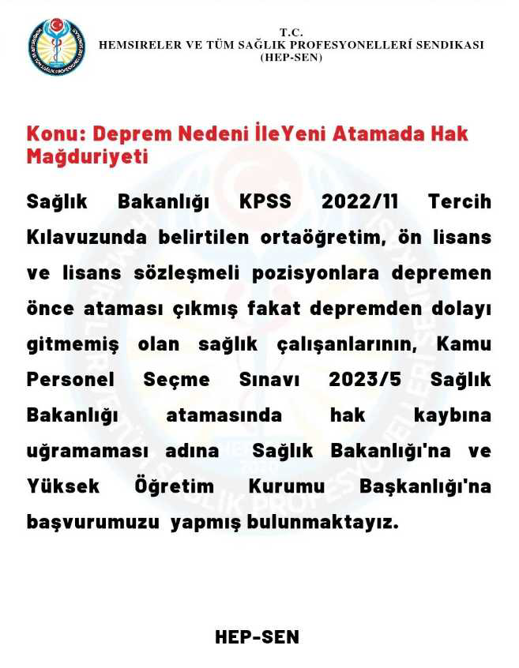 DEPREM NEDENİ İLE ATAMADA HAK MAĞDURİYETİ