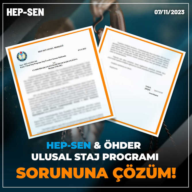 HEP-SEN & ÖHDER Ulusal Staj Programı Sorununa Çözüm!